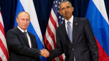 Common enemy ... Russia's President President Vladimir Putin and United States President Barack Obama are 'looking for a way forward' on how to dismantle Islamic State.