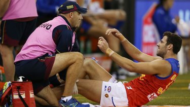 Michael Close required a knee reconstruction after an Etihad Stadium incident last year.