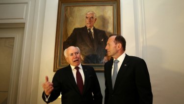Former prime ministers John Howard with Tony Abbott have joined the '"no" campaign.