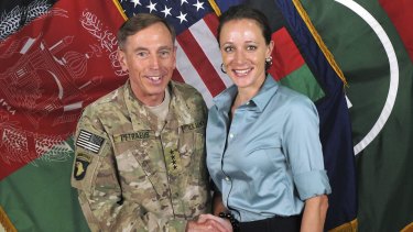 General David Petraeus, then commander of the NATO International Security Assistance Force, with Paula Broadwell, his biographer, in Afghanistan in 2011.