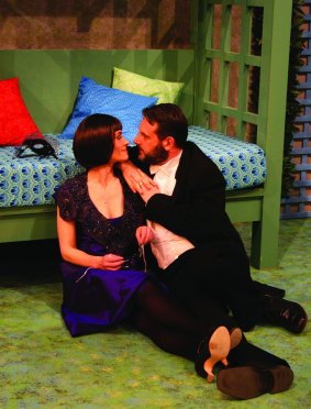 From left, Lainie Hart as Beatrice and Jim Adamik as Benedick.