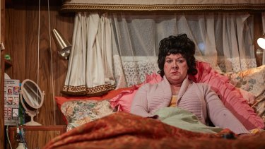 Hideously funny: Susie Dee plays a mother dying from decades of alcohol abuse.