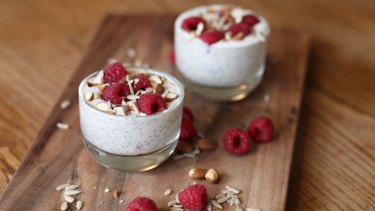 Chia pudding with berries and seeds, by Arabella Forge.