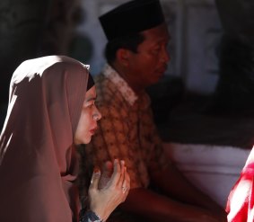 Pilgrims pray at the tomb of Sunan Gunungjati in Cirebon, West Java.