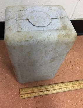 The urn was found floating in the river.
