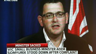 Premier Daniel Andrews talks about the allegations made against Adem Somyurek on television.