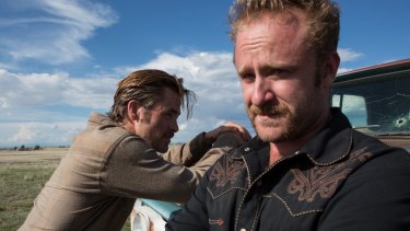 Chris Pine (left) and Ben Foster play outlaw brothers in <i>Hell or High Water</i>. 