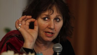 British filmmaker Leslee Udwin addresses a press conference on her documentary film <i>India's Daughter</i> in New Delhi on Tuesday, March 3.