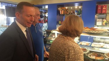 Tony Abbott during his visit to Brisbane.