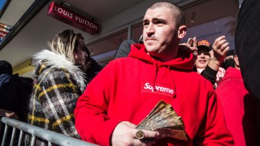 Die hard fans camp overnight for Louis Vuitton Supreme collaboration