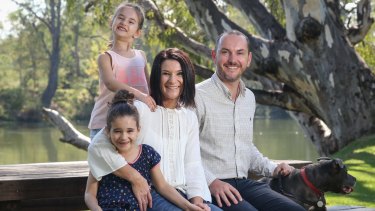 Jill and David O'Connell in Albury with their daughters Lilah, 6, and Eden, 4.