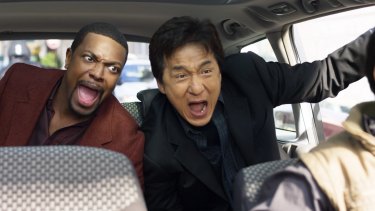 Jackie Chan, with Chris Tucker, in one of his most famous Hollywood roles in the <i>Rush Hour</i> franchise.
