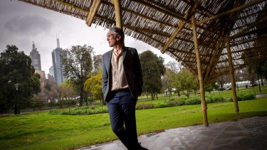 Indian architect Bijoy Jain in his newly-launched MPavilion in Melbourne's Queen Victoria Gardens.