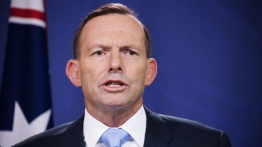 Prime Minister Tony Abbott address the media in Sydney.