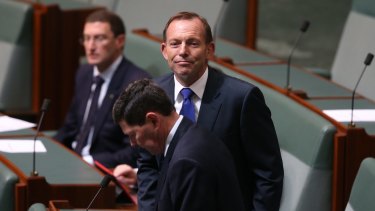 Former prime minister Tony Abbott in Parliament on Tuesday.