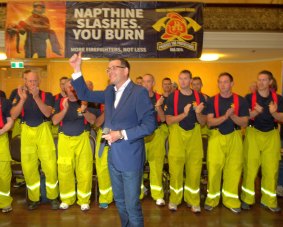 Support: Dan Andrews got strong support from the Victorian Firefighter's Union.