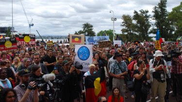 Rally against WA government's Aboriginal community closures last week