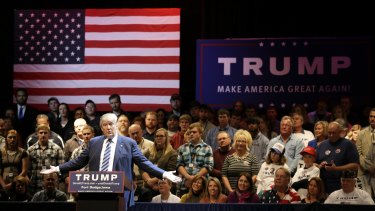 Republican presidential candidate Donald Trump let loose with a 90-minute rant during a rally at Iowa Central Community College on Thursday.