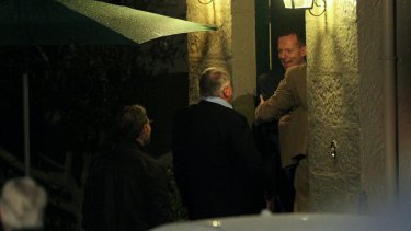 Tony Abbott greeted former schoolmates from Riverview Old Ignatians for their 40th anniversary celebrations at Kirribilli House on Friday night.