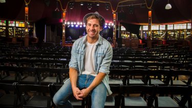 Hugh Sheridan is performing in the California Crooners Club at the Spiegeltent in Brisbane.
