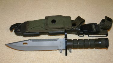 One of the M-9 bayonet knives for sale at Bankstown Gun Shop.
