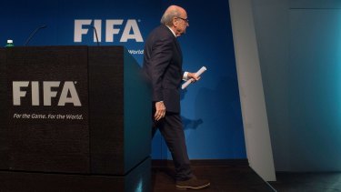 Walking away: Sepp Blatter resigns as president of FIFA.