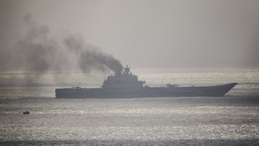 The Russian aircraft carrier Admiral Kuznetsov passes through the English Channel last week.