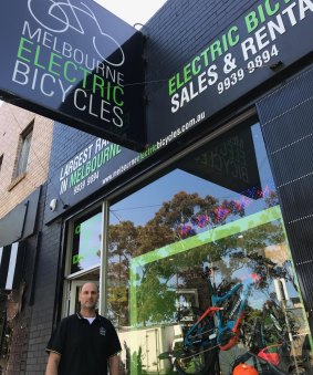 Nathan Reizer at his Melbourne Electric Bicycles store.