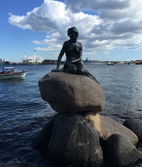 The Little Mermaid statue in Copenhagen.