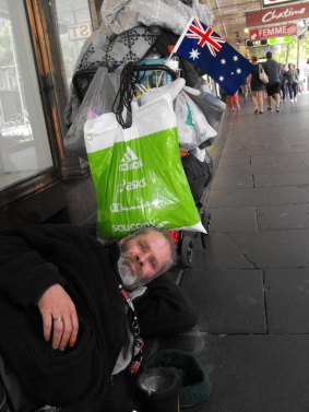 Mark Doughney is currently living on the streets. He joined in to celebrate the nation. 