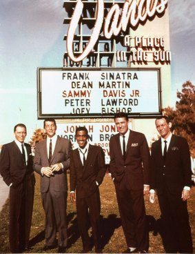 Famed rat pack members (from left) Frank Sinatra, Dean Martin, Sammy Davis Jr, Peter Lawford and Joey Bishop in the original <i>Ocean's 11</i> (1960). 