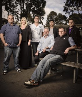 Ken, Jacqui Seamark, Oscar, David Nugent, Micah, Nathan, Sasko - participants in an anti-violence program featured in the ABC documentary <i>Call Me Dad. </i>