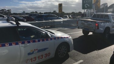 Traffic was gridlocked around Perth Airport on Sunday morning.
