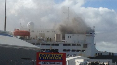 The livestock shop Ocean Drover on fire in Fremantle.