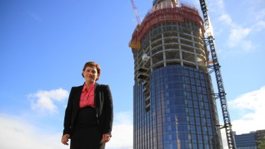 Deputy Premier Jackie Trad examines the so-called Tower of Power at 1 William Street.