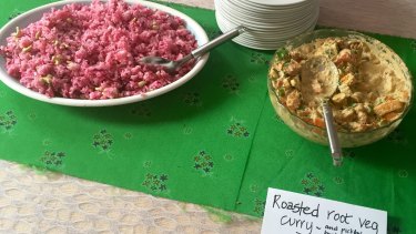 The vegan and gluten-free curry and pickled-beetroot rice by chef Ricky Raw.