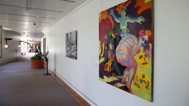The artwork on display inside Parliament House.
