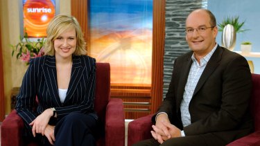 Former <i>Sunrise</i> co-host Melissa Doyle with David 'Kochie' Koch, in 2005.