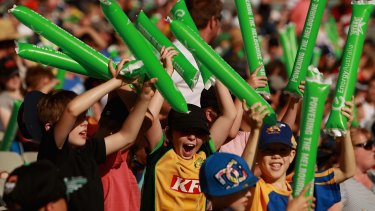 Turning up the volume: Fans show their support during a Big Bash League match between the Melbourne Stars and the Melbourne Renegades.
