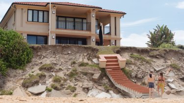 Stairway no longer reaches to heaven: Wamberal beachfront erosion after June's east coast low.