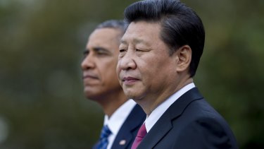 Chinese President Xi Jinping with US President Barack Obama during the US visit.