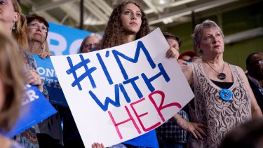 A supporter as she listens to Democratic presidential candidate Hillary Clinton in Tampa on Tuesday.
