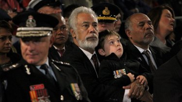 Former East Timorese president and prime minister Xanana Gusmao at the ANZAC Day dawn service in Martin Place, Sydney, last year. 