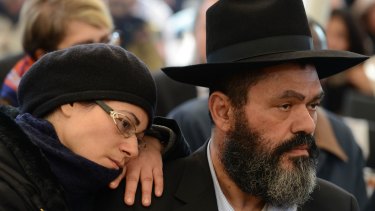 New fear: Jews attend a memorial in Jerusalem for the victims of France’s Hyper Cacher supermarket attack in January.