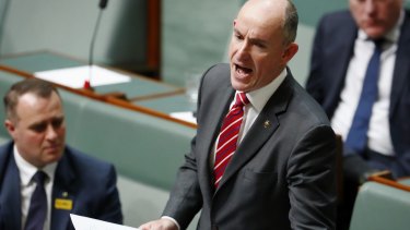 Liberal MP Stuart Robert delivers the statement after Question Time.