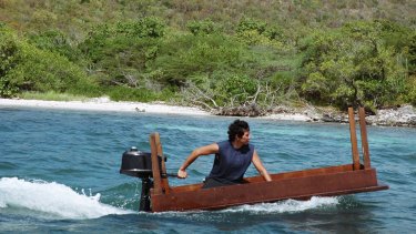 In Allora & Calzadilla's Under Discussion, 2005, an upturned table with an outboard motor goes on a journey off Puerto Rico.