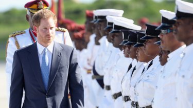 Prince Harry on the first day of an official visit to the Caribbean on November 20.