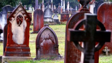 Headstones at Rookwood cemetery. 