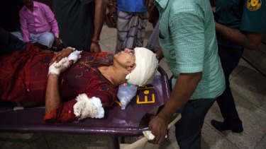 Rafida Ahmed is rushed to hospital after the machete attack.