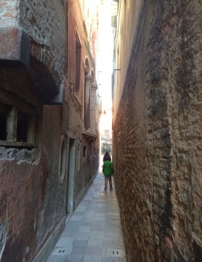 Walking through the laneways in Venice.